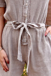 Cut The Ties Romper Taupe
