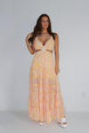 Boldest Bloom Cut Out Ruffle Maxi Dress