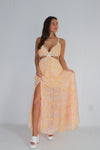 Boldest Bloom Cut Out Ruffle Maxi Dress