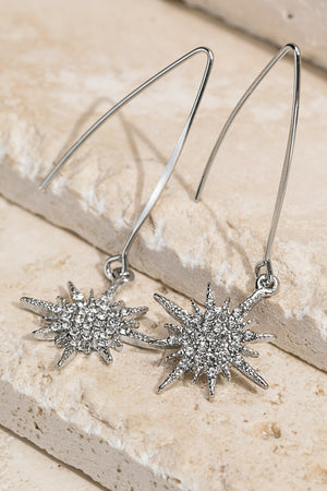 Starburst Pavè Crystal Dangle Earrings - 2 Colors