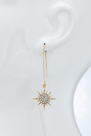Starburst Pavè Crystal Dangle Earrings - 2 Colors