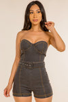 Made For You Denim Romper Black