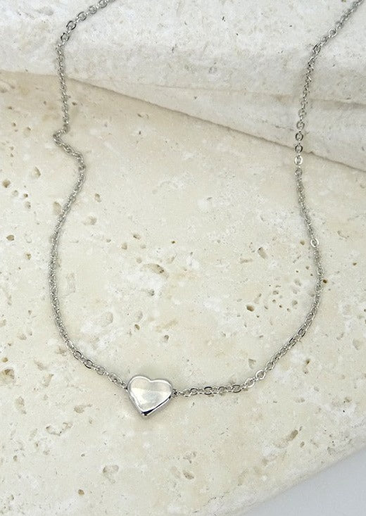 Mini Heart Necklace Silver