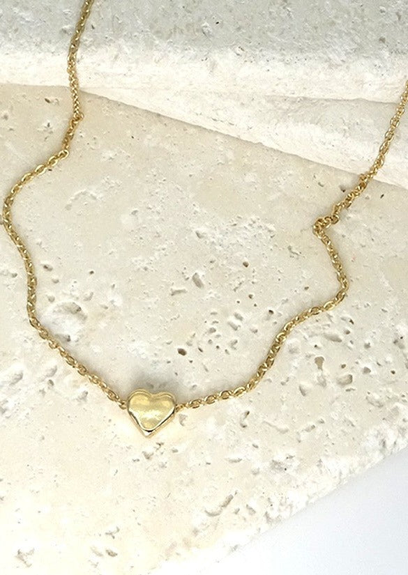 Mini Heart Necklace Gold