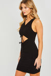 "Meet In The Middle" Ribbed Cut-Out Dress - 2 Colors