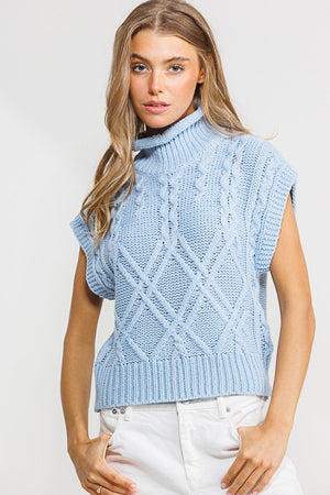 "All The Snuggles" Sweater Vest - Lt. Blue