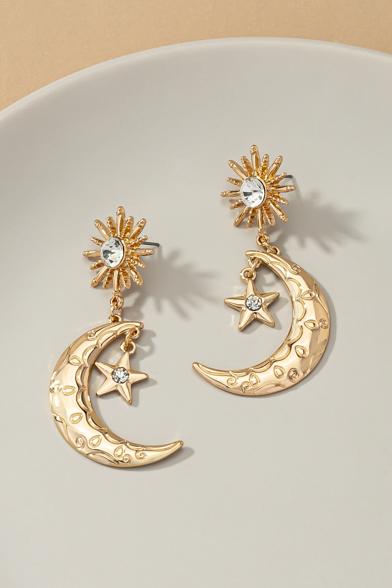 14K Gold Moon Earrings – David's House of Diamonds