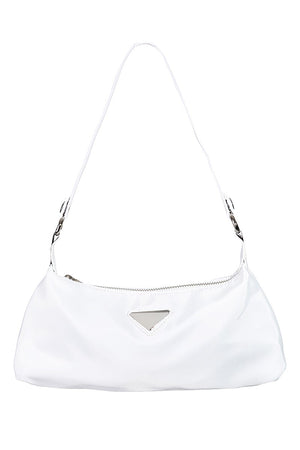 Nylon Shoulder Purse - White