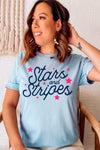 "Stars And Stripes" Lt. Blue Graphic Tee (S-3XL)