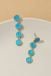 Smiley Drop Earrings - Blue