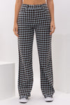 "Ready For The Chill" Checker Wide Leg Pants - Blue/Black