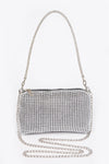 Rhinestone Studded Purse - Silver