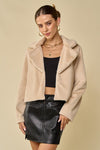 "To The Moon & Back" Faux Fur Jacket - Taupe