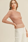"Can't Imagine" Longsleeve Mockneck Top - Tan