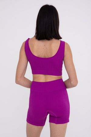 "Brand New Start" Ribbed Set - Purple