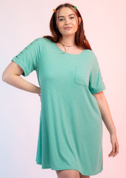 "Born For One Thing" Teal T-Shirt Dress - XL+