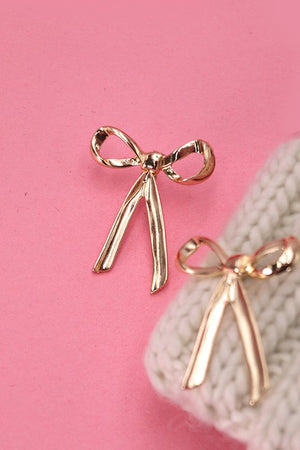 Bow Stud Earrings Gold