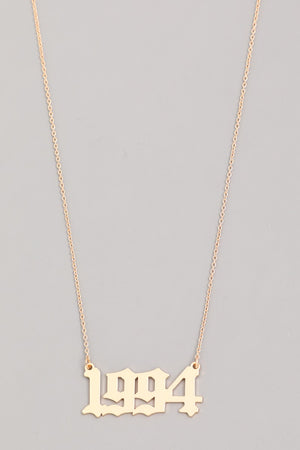 "The Birth Year" Gold Plated Necklace