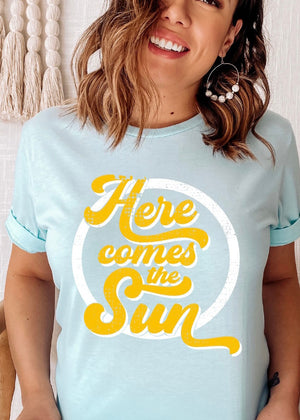 "Here Comes The Sun" Lt. Blue Graphic Tee