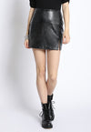 "A Little Tease" Faux Leather Skirt - Black