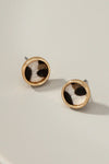 Leopard Textured Circle Stud Earrings - 2 Colors