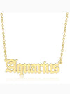 Zodiac "Old English" Plated Necklace