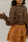 "This Wild Life" Printed Ruffle Top - Brown