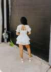 "Head In The Clouds" Ruched Waist Dress - White