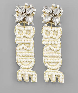 "Bride & Boujee" Beaded Statement Earrings - 2 Colors