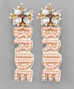 "Bride & Boujee" Beaded Statement Earrings - 2 Colors