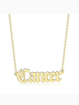 Zodiac "Old English" Plated Necklace