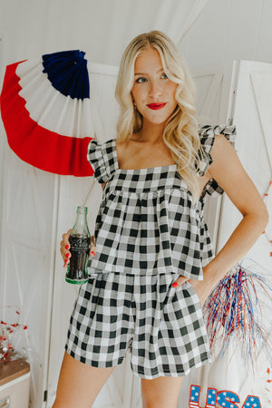 "Ready For Today" Black Gingham 2-Piece