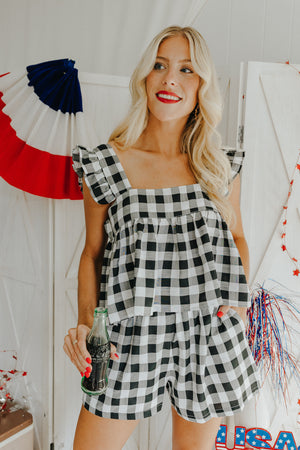 "Ready For Today" Black Gingham 2-Piece