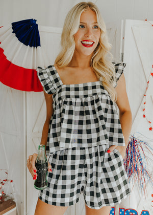 "Ready For Today" Black Gingham 2-Piece