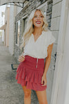 "Dawn of Day" White Printed Ruffle Sleeve Top (S-2XL)