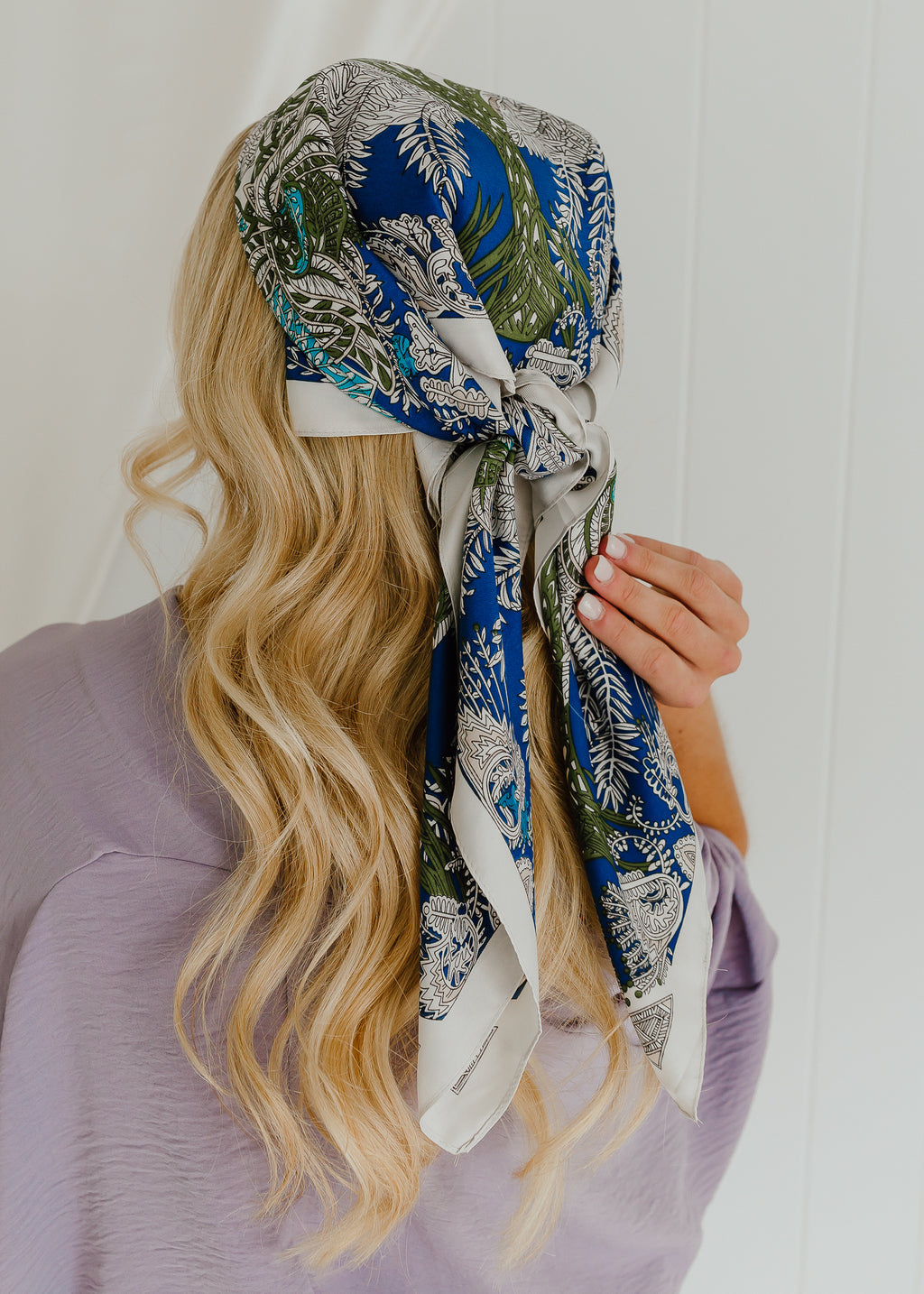 "Making A Way" Printed Silky Scarf - Blue/Green