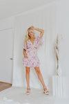 "Forever’s Not Enough" Floral Ruffle Cut-Out Dress - Lt. Pink