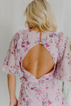 "Forever’s Not Enough" Floral Ruffle Cut-Out Dress - Lt. Pink