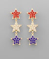 Star Drop Earrings Red/White/Blue