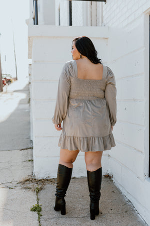 "Been Expecting You" Suede Dress - XL+