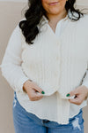 "All On My Mind" Cream Button Down Cardigan - XL+