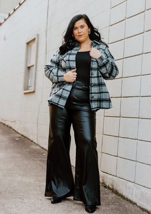 "The Hayek" Slate Button-Up Flannel - XL+