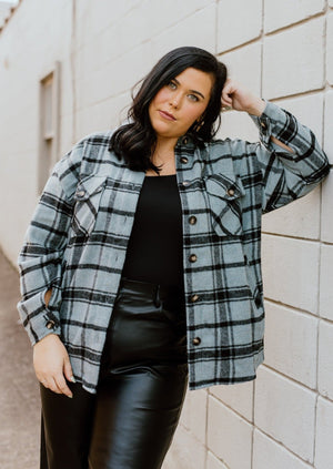 "The Hayek" Slate Button-Up Flannel - XL+