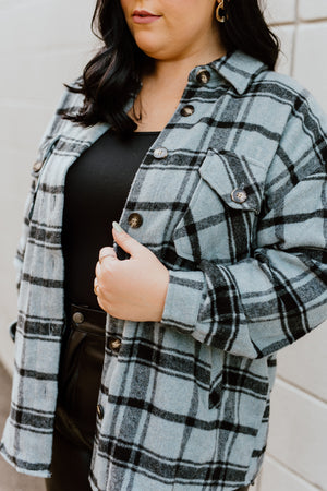 "The Hayek" Slate Button-Up Flannel - XL+