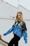 "Beautiful Mistakes" Printed Sweater Top - Blue