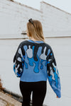 "Beautiful Mistakes" Printed Sweater Top - Blue