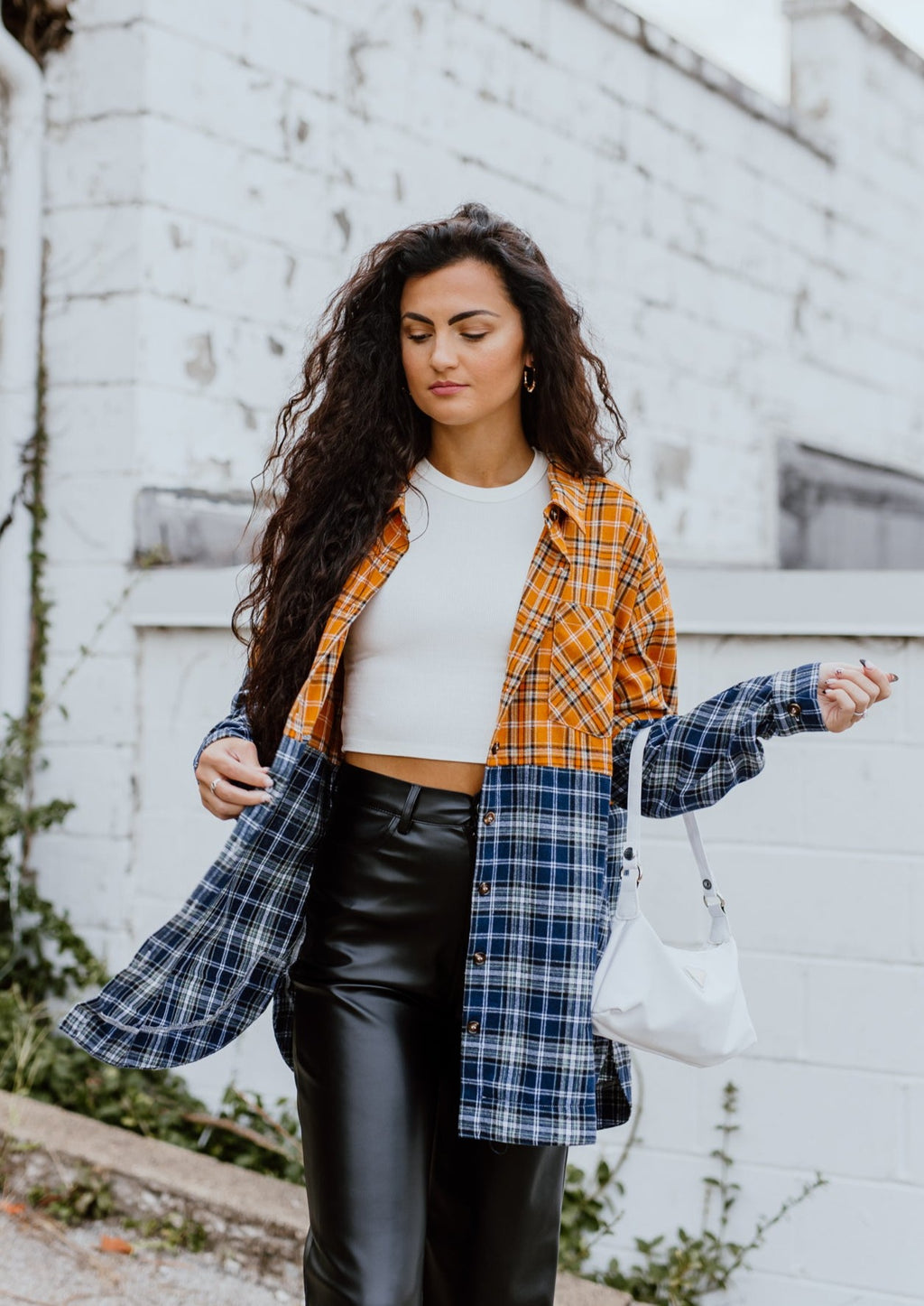 "Fireside Memories" 2-Tone Oversized Plaid Button Up