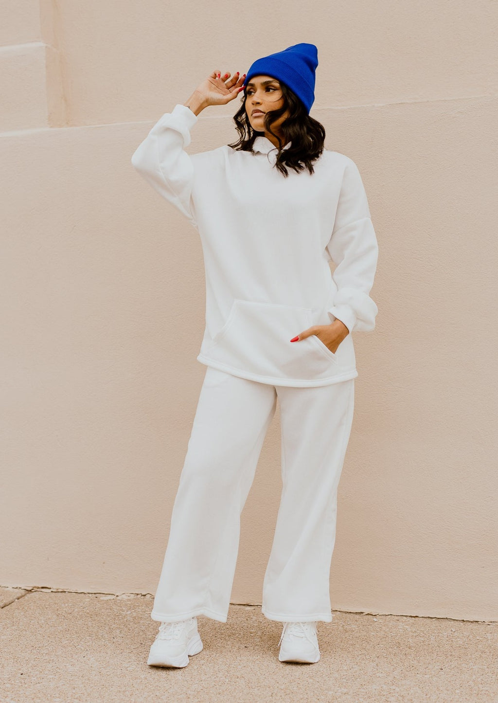 "Coffee Run" Two Piece Sweat Set - White