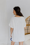 "Thinking Freely" Ivory V-Neck Top