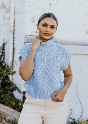 "All The Snuggles" Sweater Vest - Lt. Blue